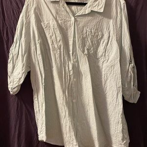 Croft & Barrow Mint Qrt Slev Bttn Up Top Sz 3X